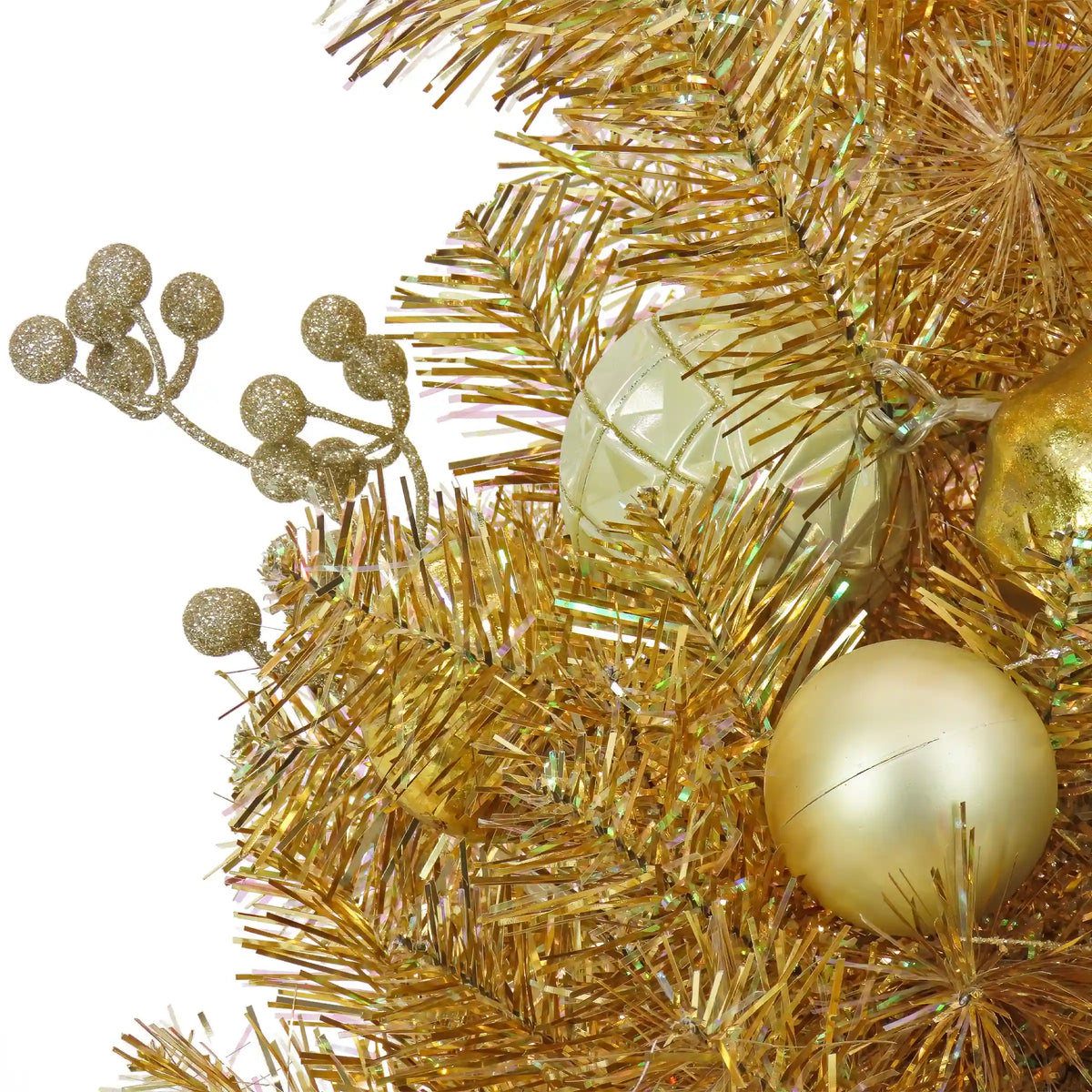 36 in. Christmas Be Merry Decorated Gold Tree with Warm White LED Lights