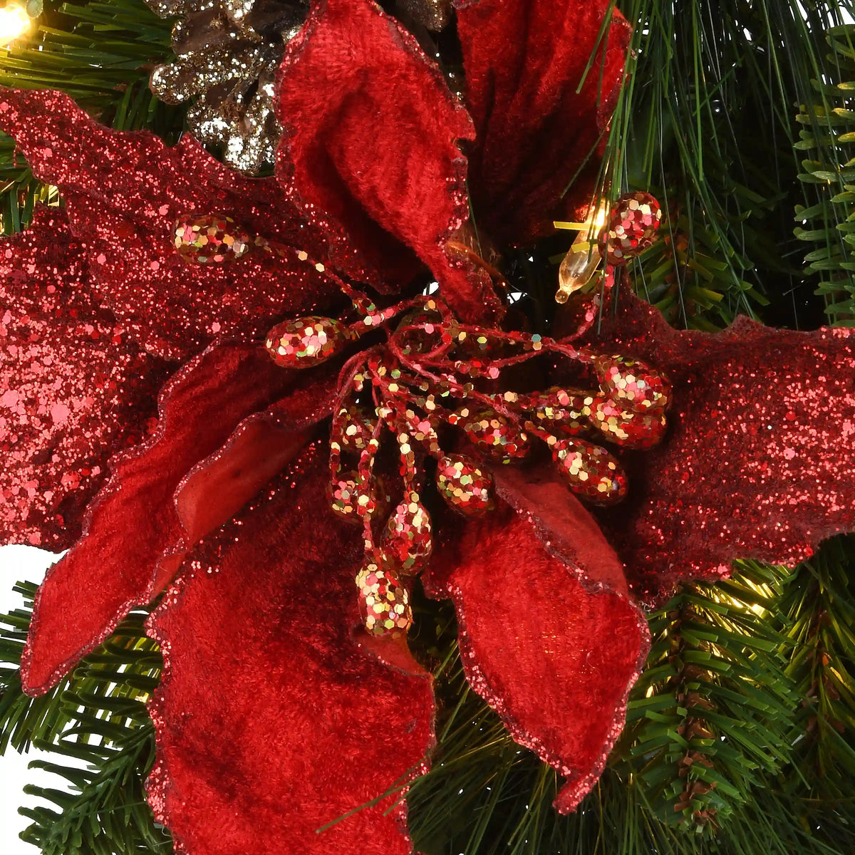 9 ft. Pre-Lit Decorative Collection Garland with Clear Lights, Plug-In
