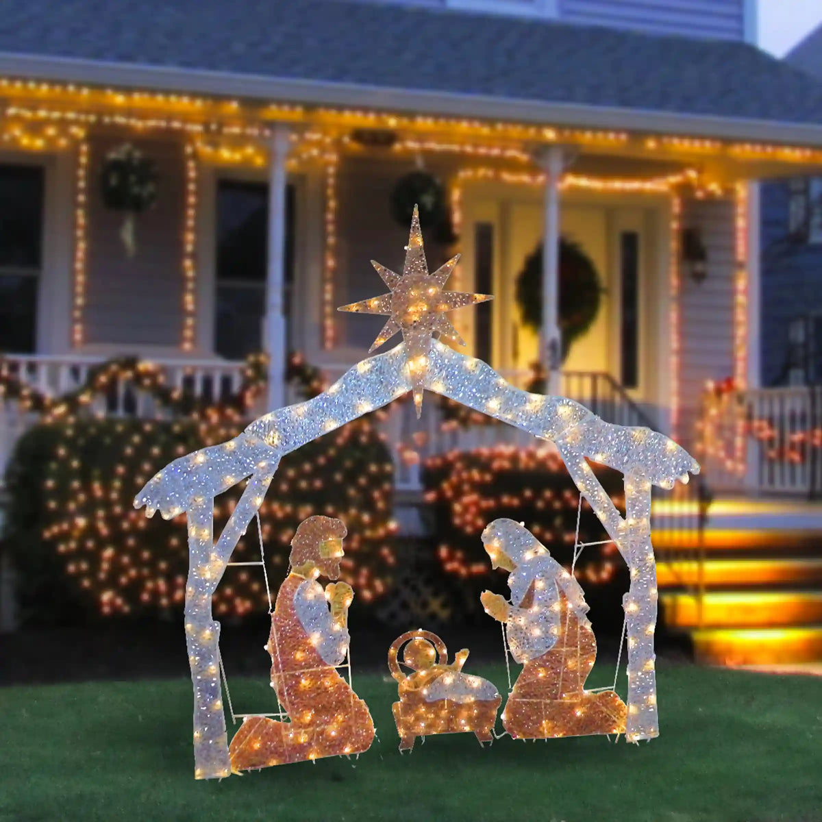 72 in. Nativity Scene with White LED Lights, Plug-In