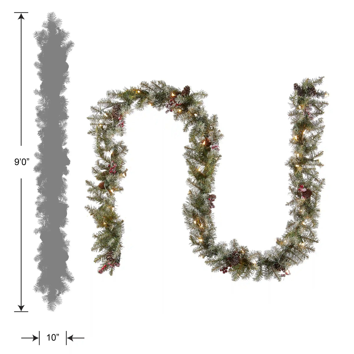 9 ft. Pre-Lit Dunhill Fir Garland with Clear Lights, Plug-In