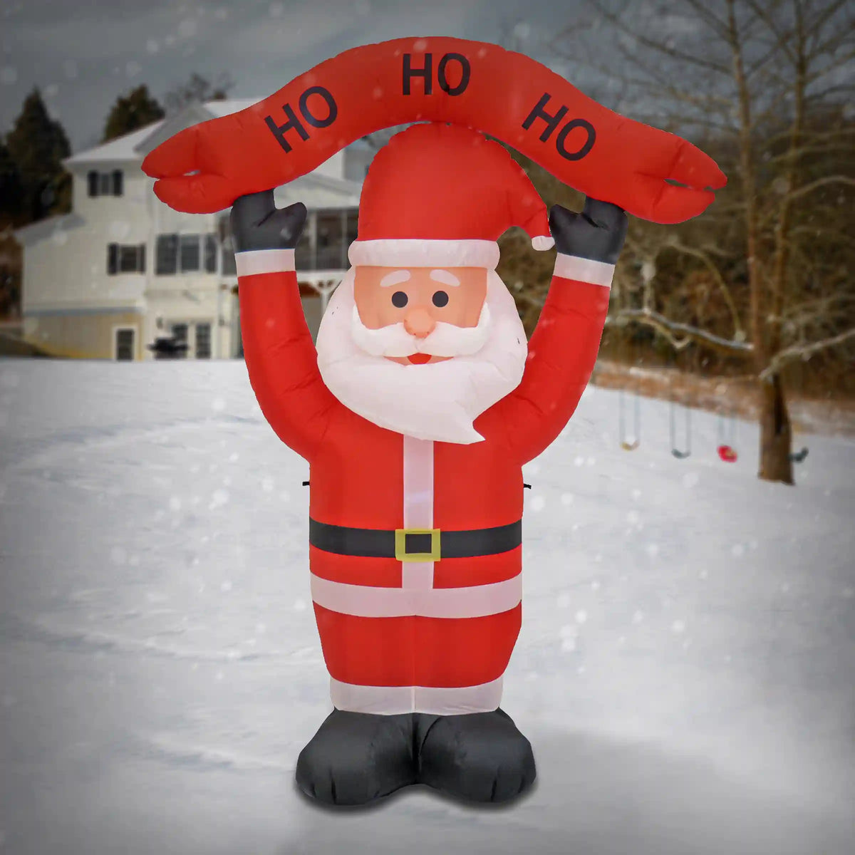 7 ft. Red Inflatable Blow Up Santa, Plug-In