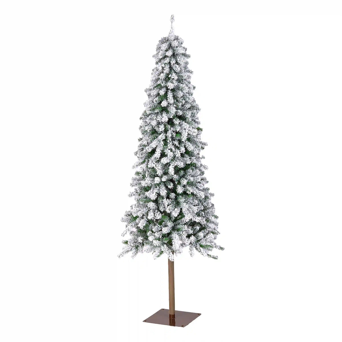 6.5 ft. Pre-Lit Snowy Grand Alpine Pencil Slim Tree with Clear Lights, Plug-In