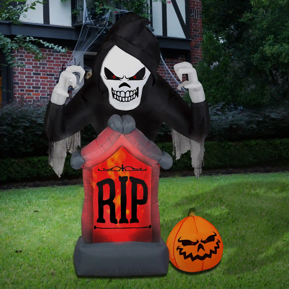 6 ft. Halloween Shaking Grim Reaper Inflatable and Animated Decoration, Plug-In
