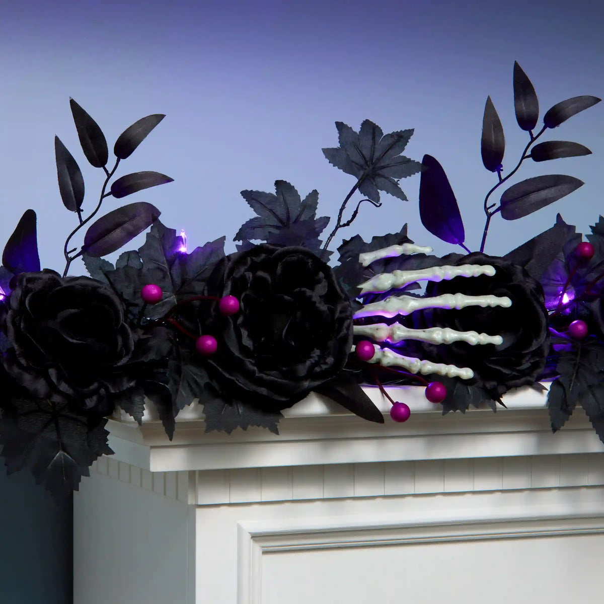6 ft. Halloween Bad to the Bone Garland with LED Lights