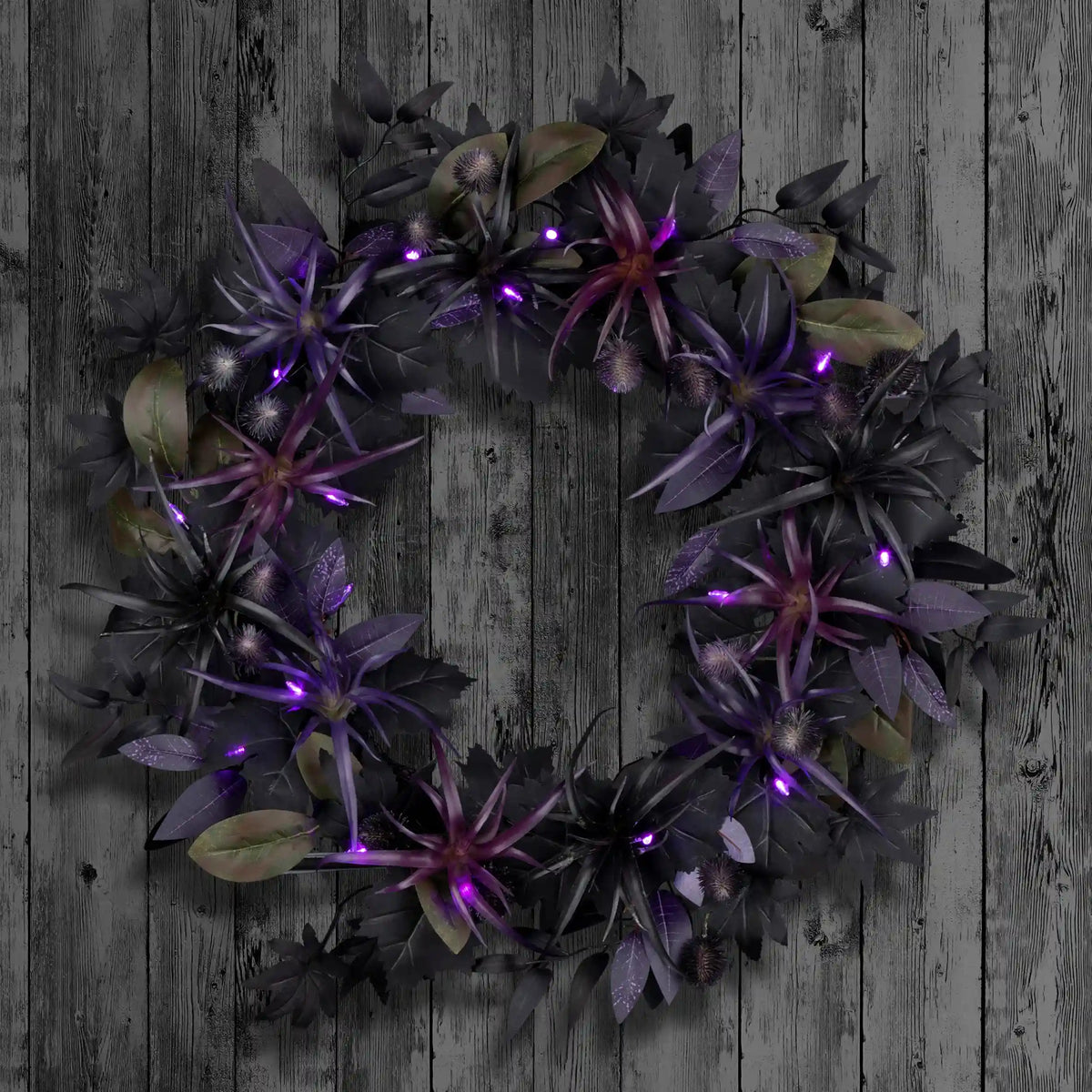 24 in. Halloween Scare in the Air Wreath with LED Lights