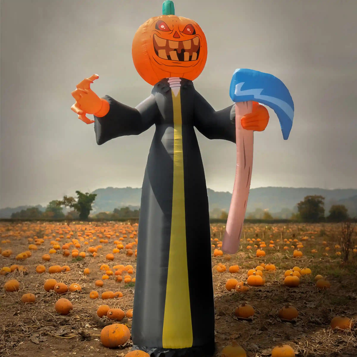 20 ft. Halloween Pumkin Reaper Inflatable Decoration with LED Lights, Plug-In