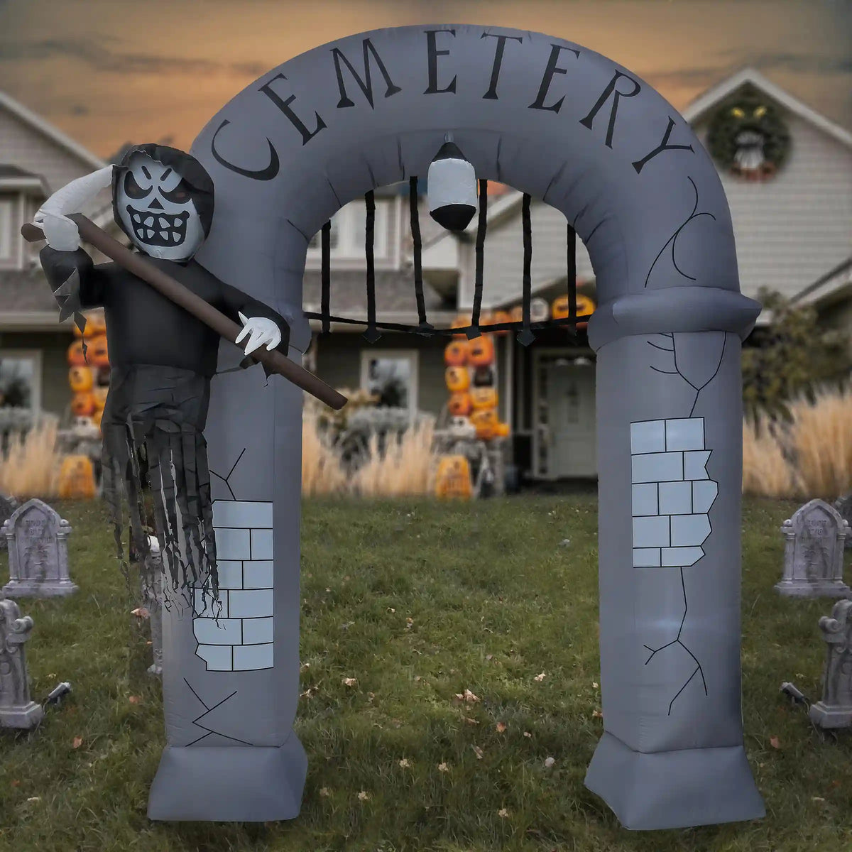 12 ft. Halloween Ghost Arch Inflatable Decoration with LED Lights, Plug-In