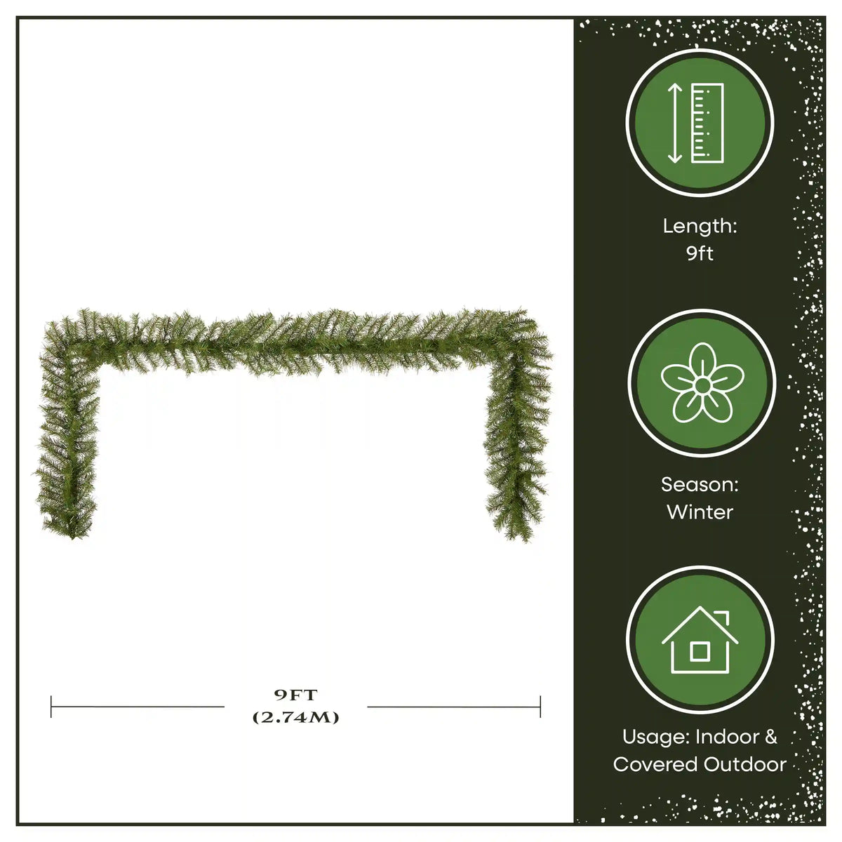 9 ft. Pre-Lit Norwood Fir Garland with Dual Color LED Lights