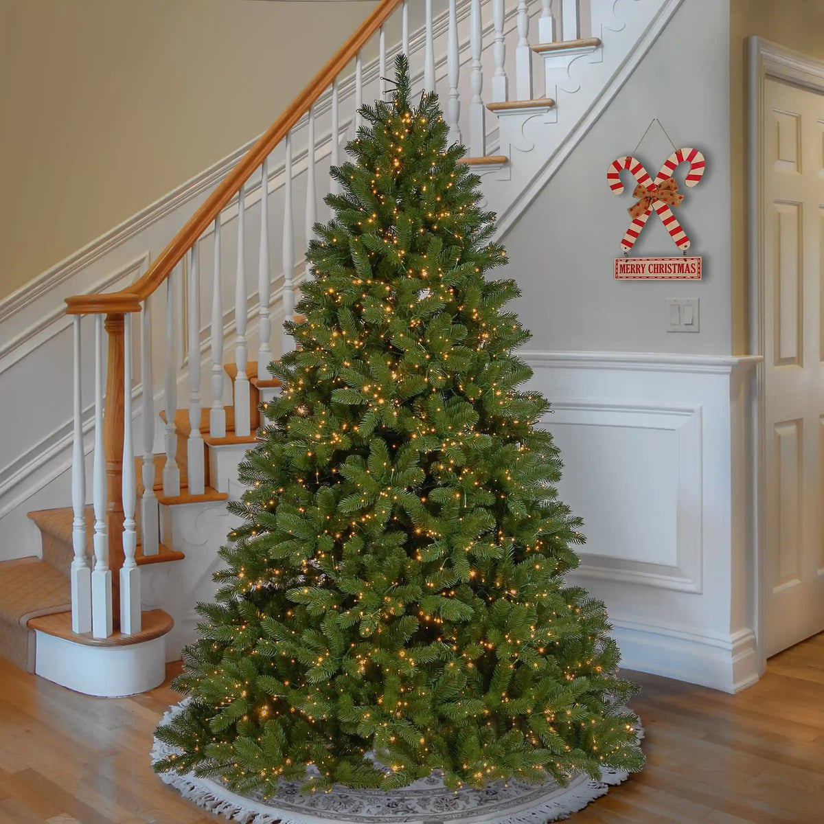 7.5 ft. Pre-Lit Downswept Douglas Fir Tree with Dual Color LED Cosmic Lights, Plug-In