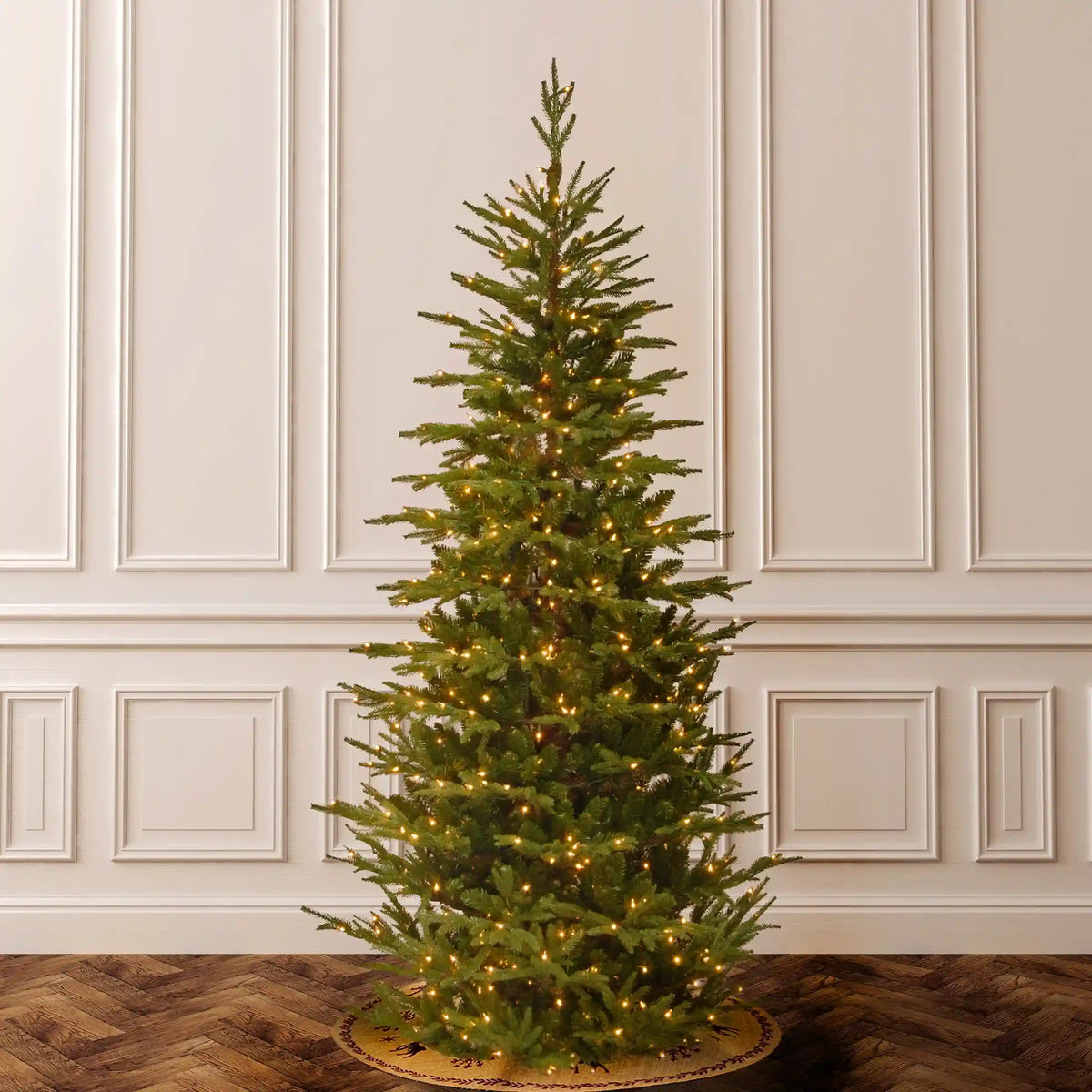 7.5 ft. Pre-Lit Fraser Grande Slim Tree with Clear Lights, Plug-In