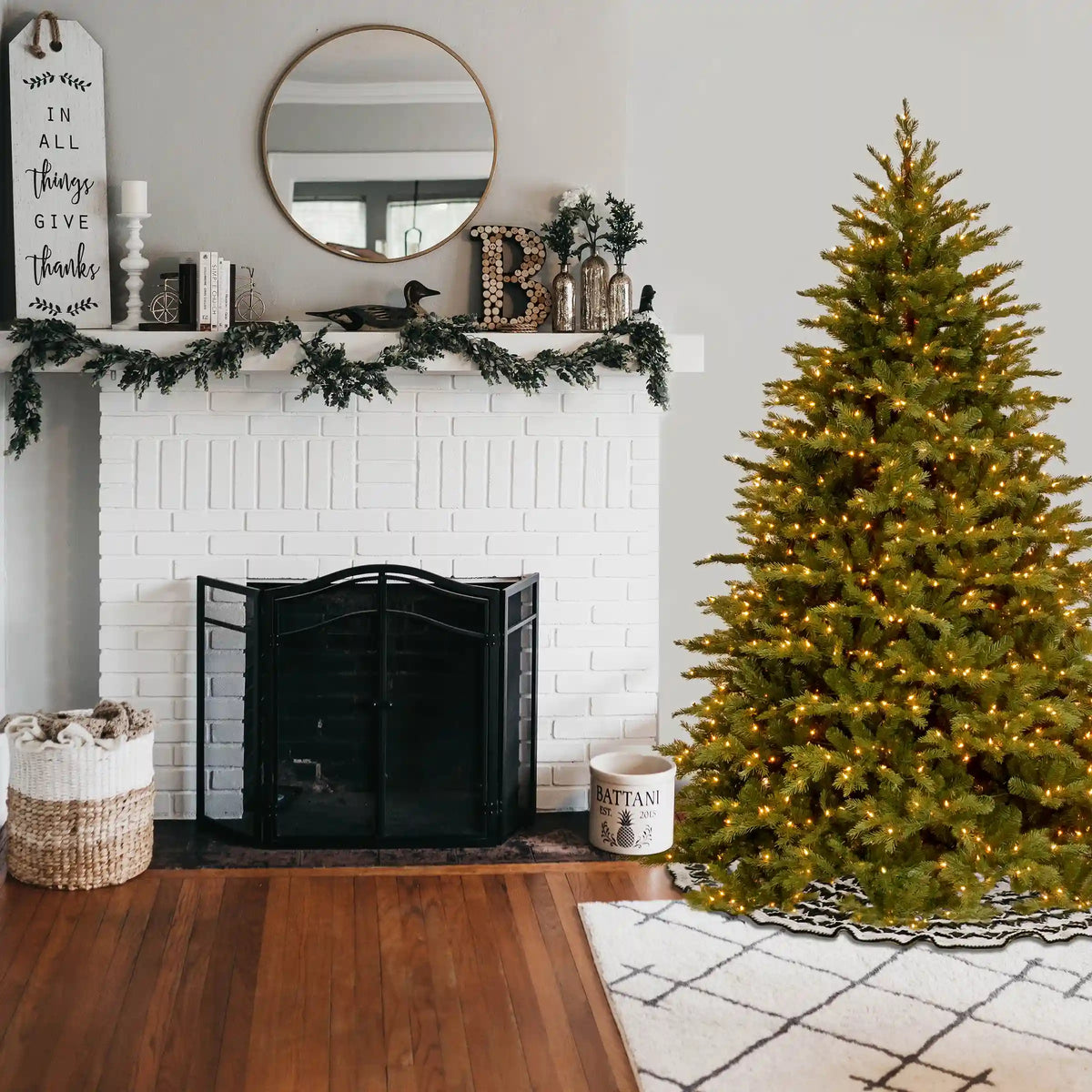 6.5 ft. Pre-Lit Nordic Spruce Tree with Clear Lights, Plug-In