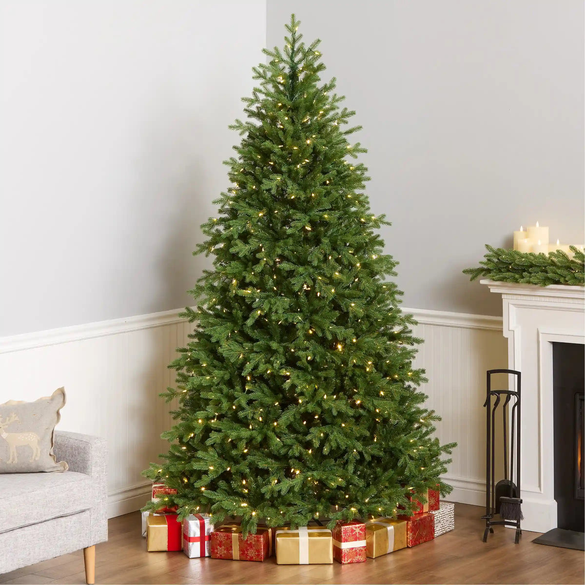 7.5 ft. Pre-Lit Princeton Fraser Fir Full Tree with PowerConnect and Dual Color LED Lights, Plug-In