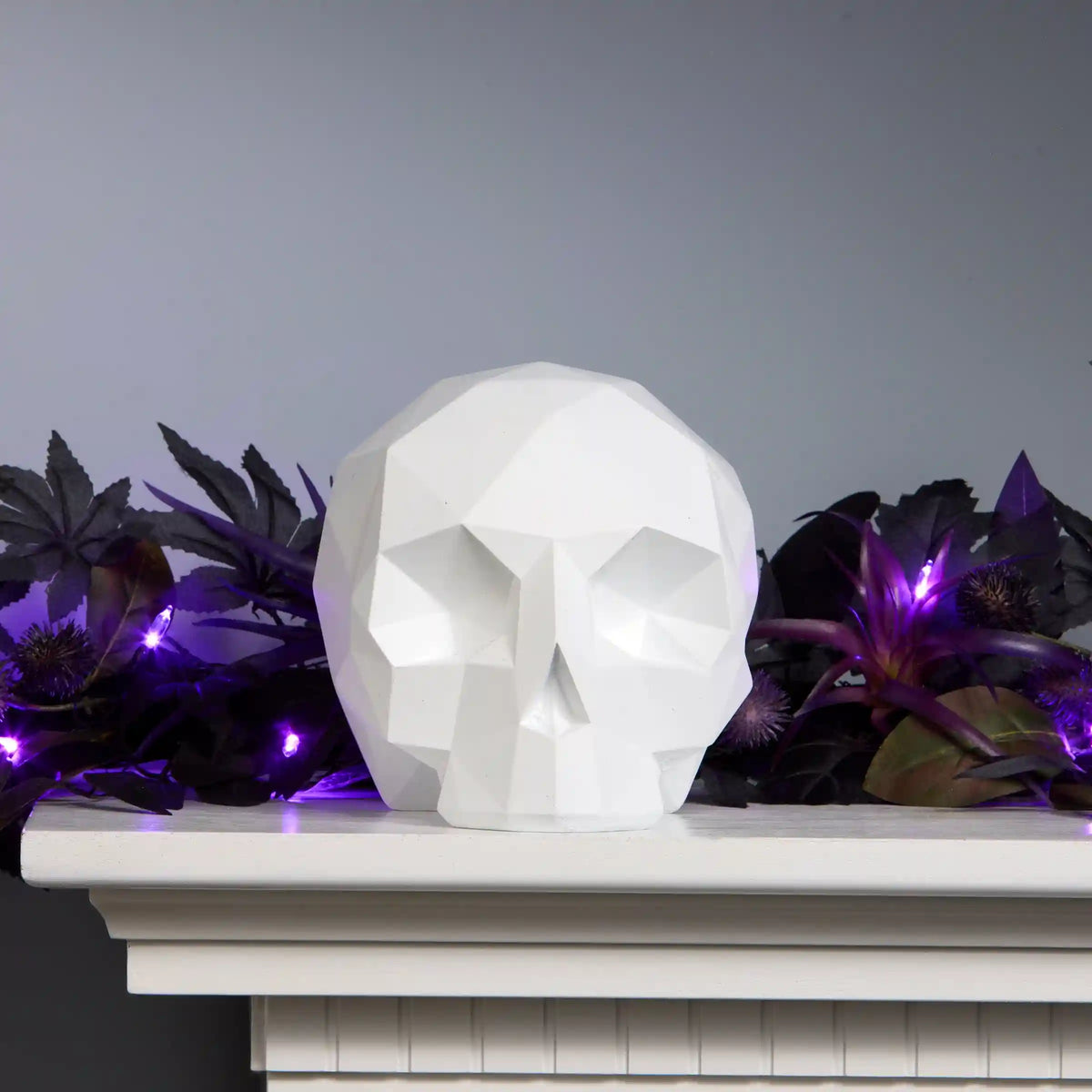 6 in. White Halloween Origami Skull Tabletop Decoration