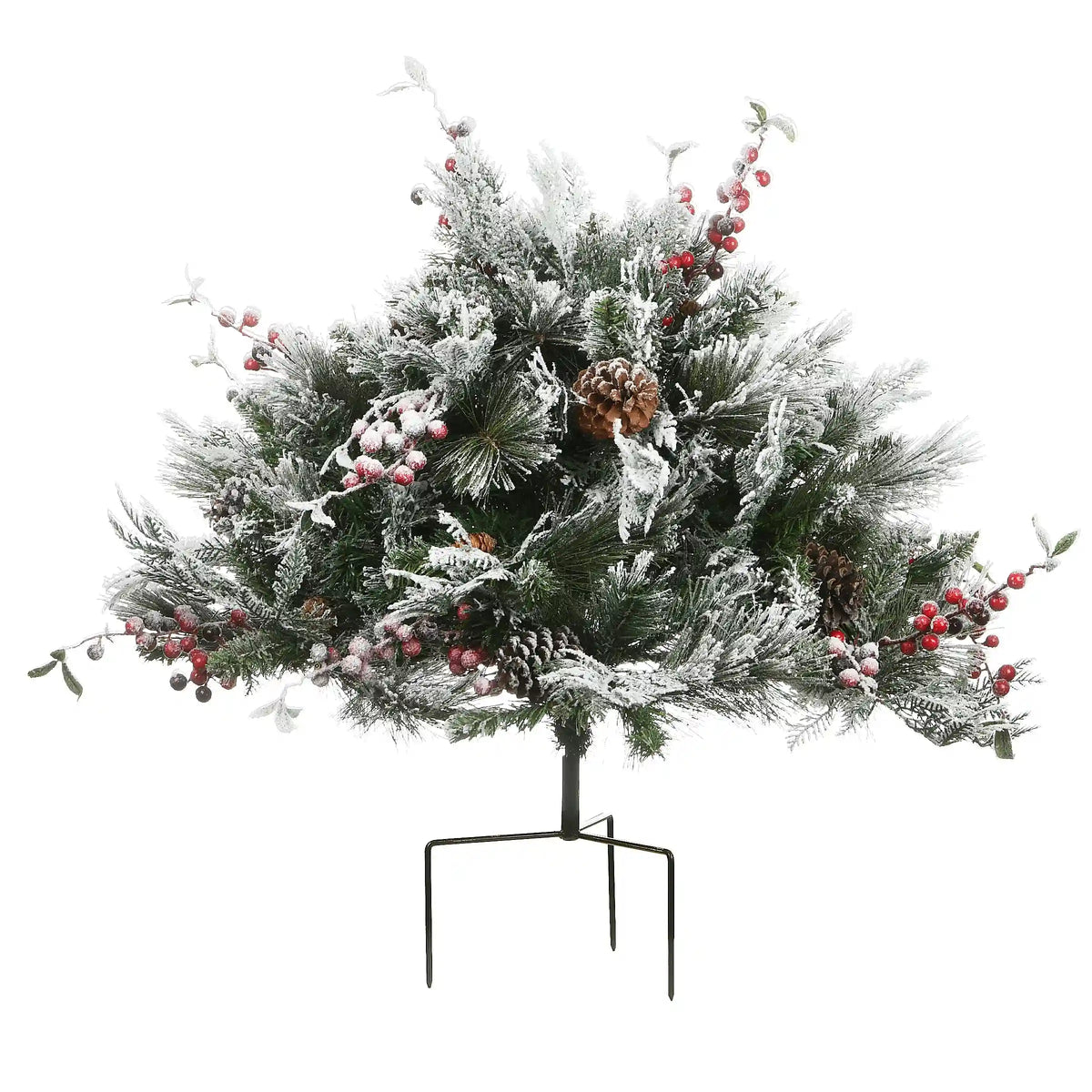 22 in. Pre-Lit Snowy Bedford Urn Filler with LED Lights