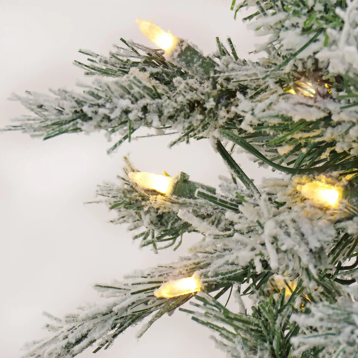 9 ft. Pre-Lit Snowy Harwich Hinged Tree with PowerConnect Warm White LED Lights, Plug-In