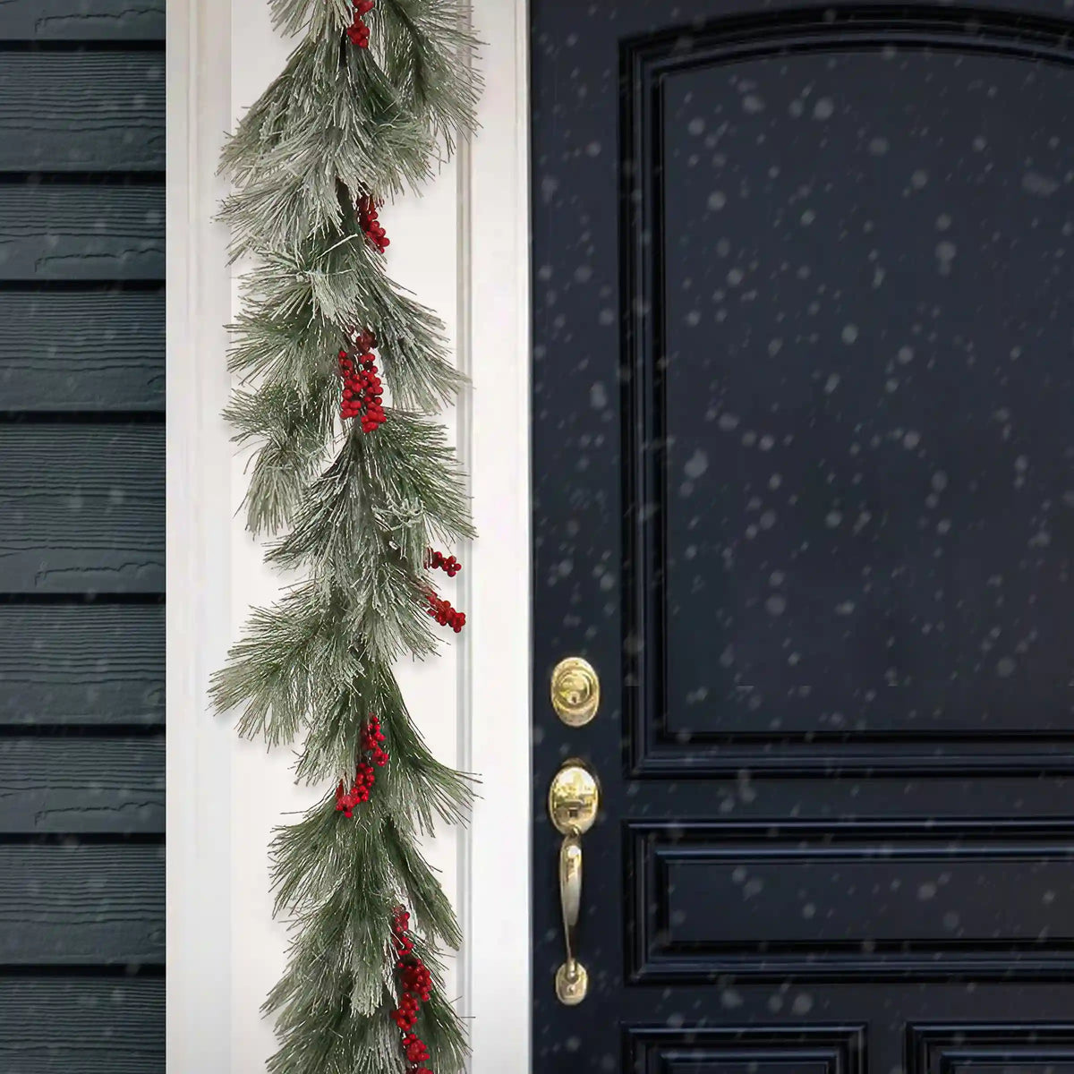 8 ft. Snowy Pine Berry Plastic Garland