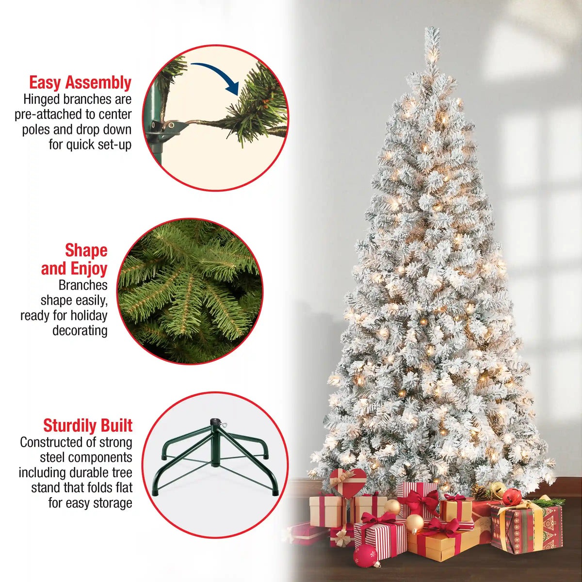 6 ft. Pre-Lit Acacia Slim Tree with Clear Lights, Plug-In