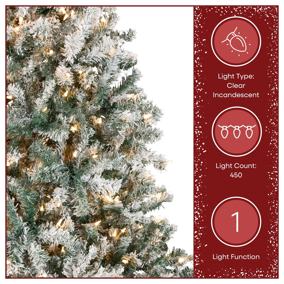 7.5 ft. Pre-Lit Acacia Flocked Tree with Clear Lights
