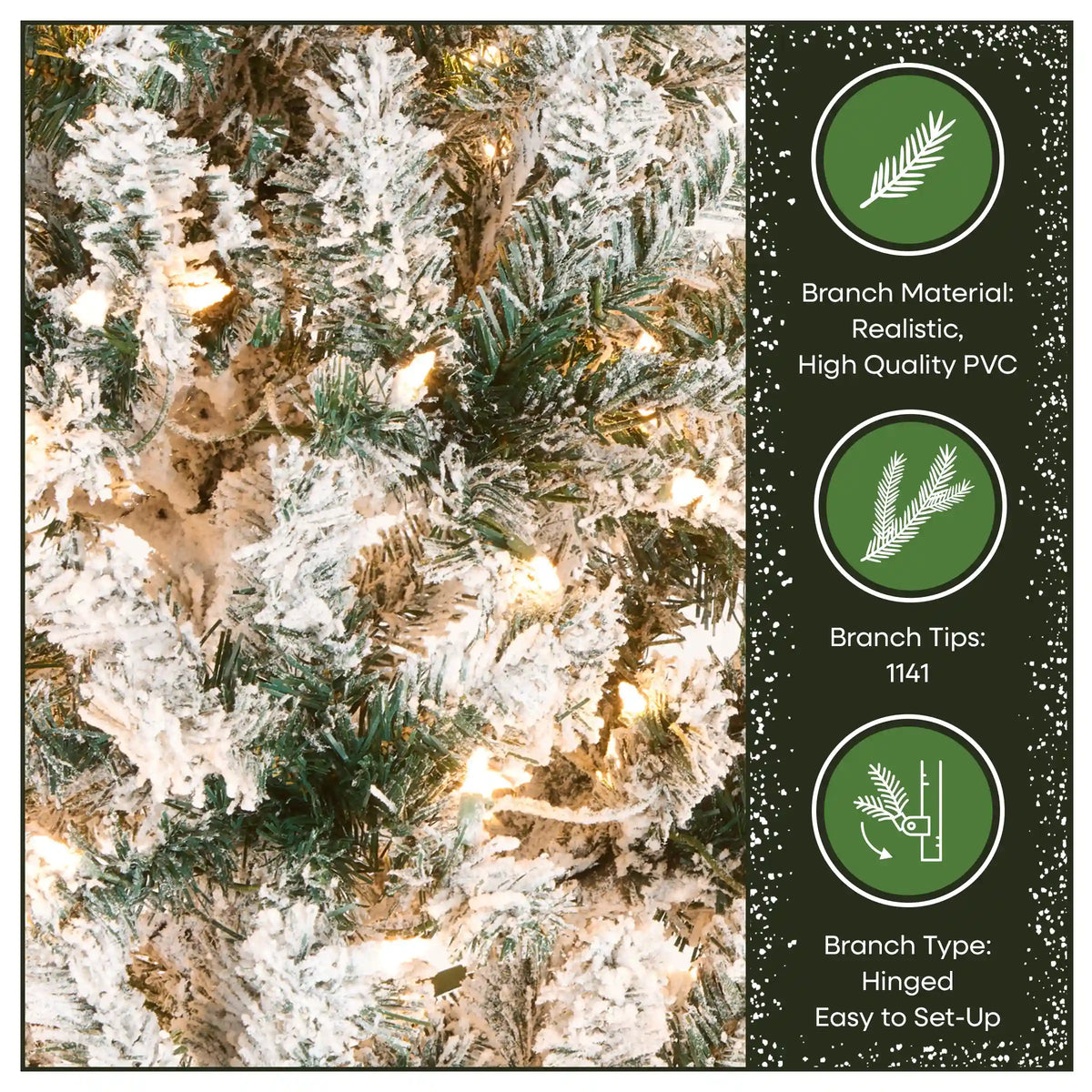9 ft. Pre-Lit Acacia Flocked Slim Tree with Clear Lights