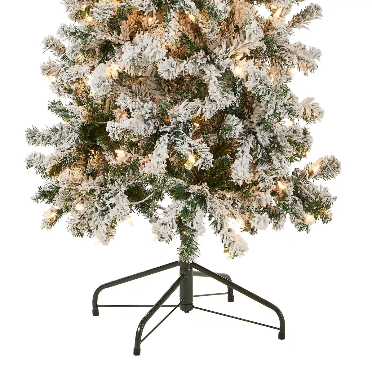 6 ft. Pre-Lit Acacia Medium Flocked Tree with Clear Lights, Plug-In