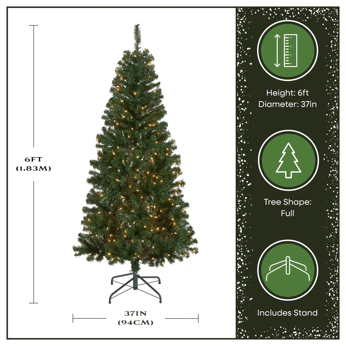 6 ft. Pre-Lit Acacia Hinged Tree with Clear Lights