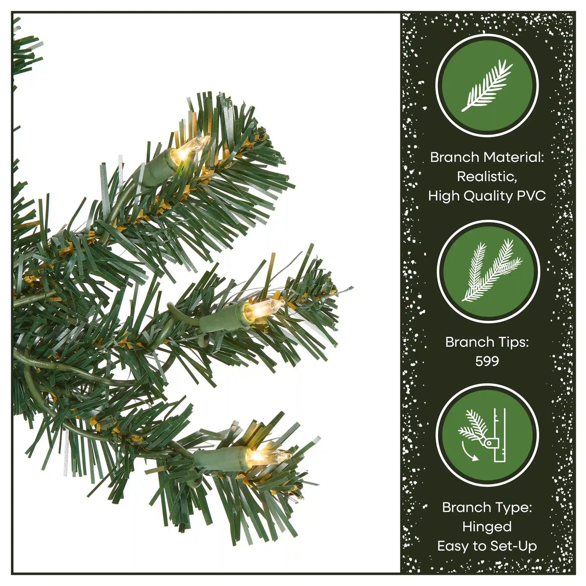 6 ft. Pre-Lit Acacia Hinged Tree with Clear Lights