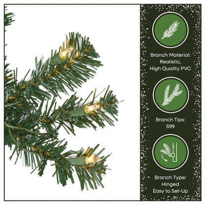6 ft. Pre-Lit Acacia Hinged Tree with Clear Lights