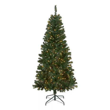 6 ft. Pre-Lit Acacia Hinged Tree with Clear Lights