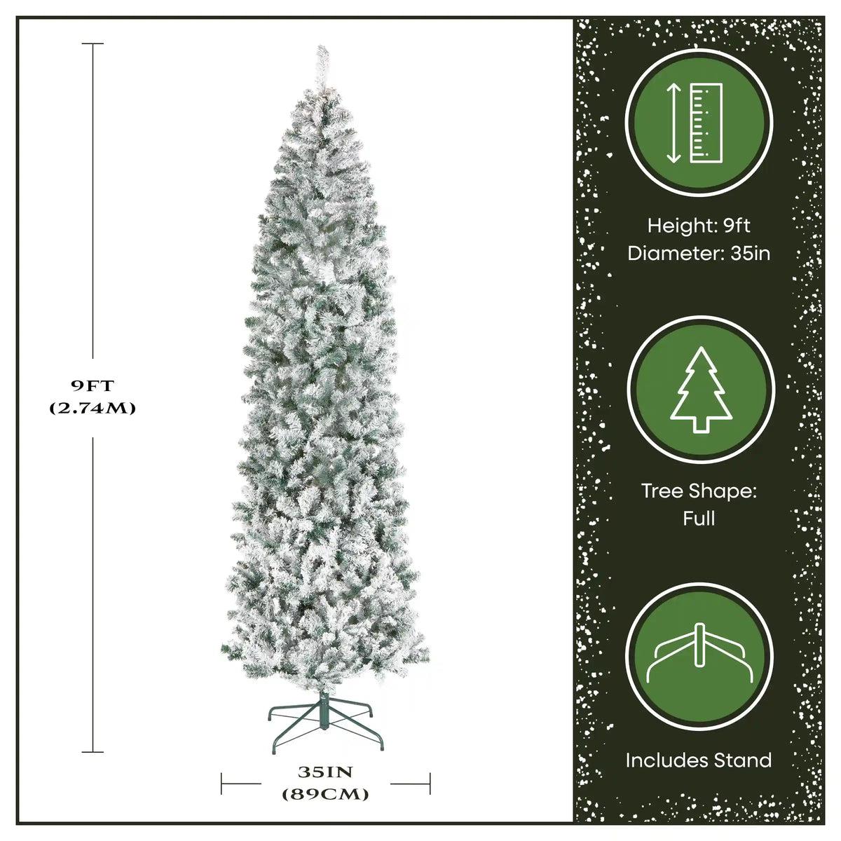 9 ft. Acacia Flocked Slim Tree