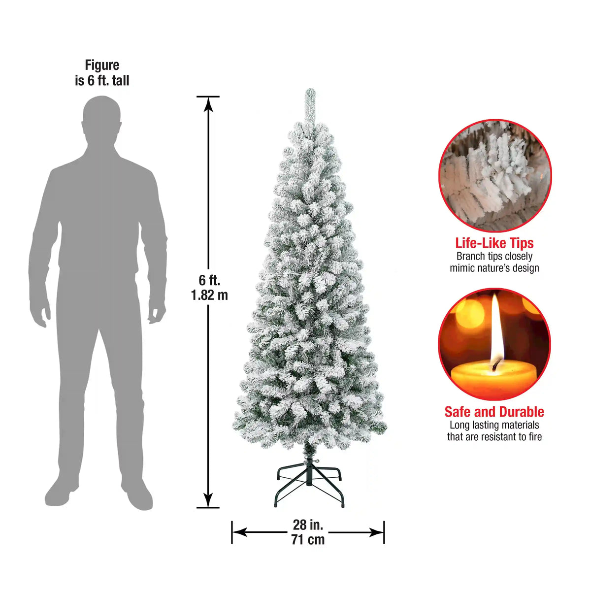 6 ft. Acacia Medium Flocked Tree