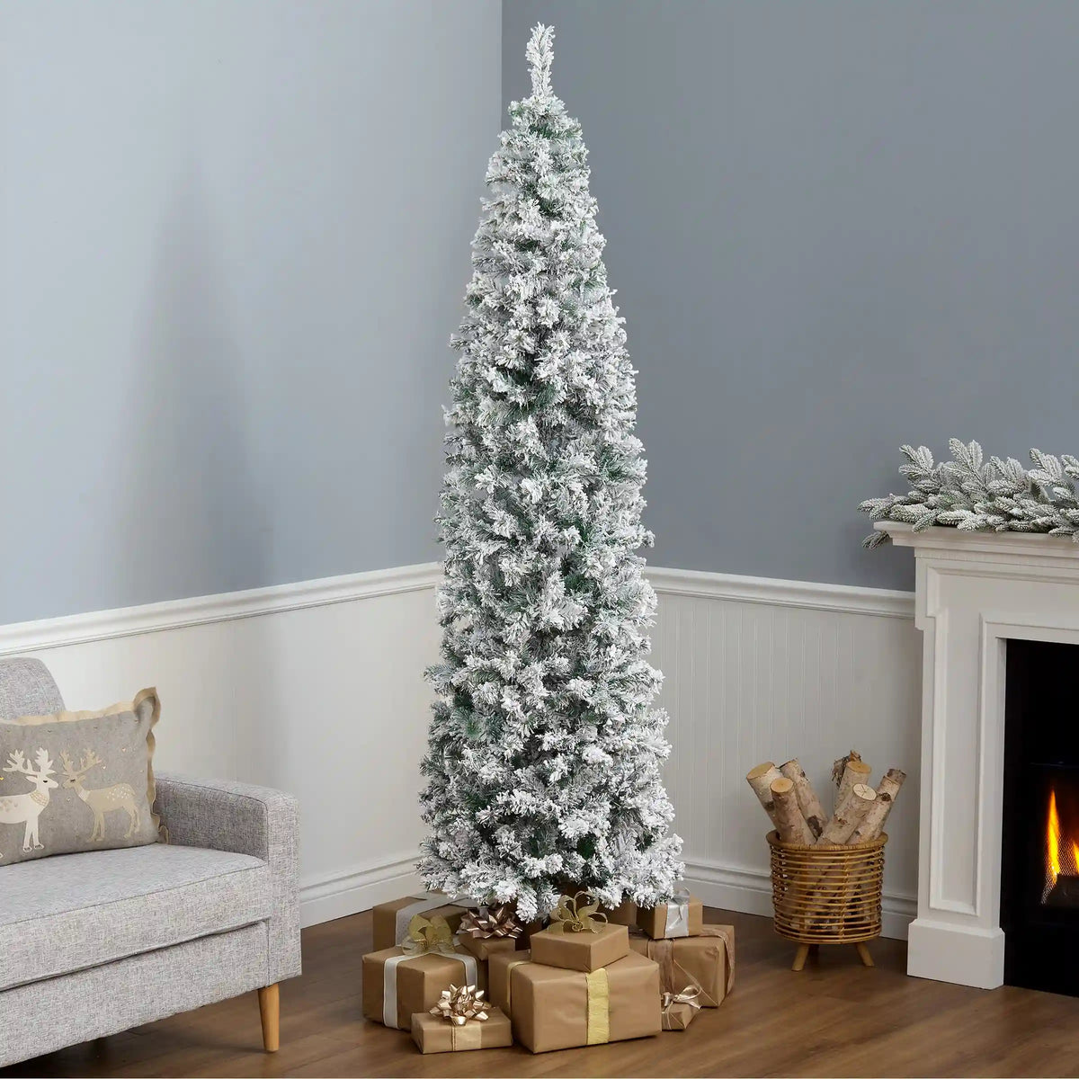 7.5 ft. Acacia Medium Flocked Tree
