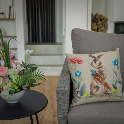 16 in. Easter Bunny with Carrots Decorative Pillow