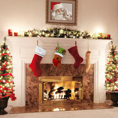 20 in. Be Merry Collection Novelty Teddy Bear Christmas Stocking, Red Scarf and Green Hat
