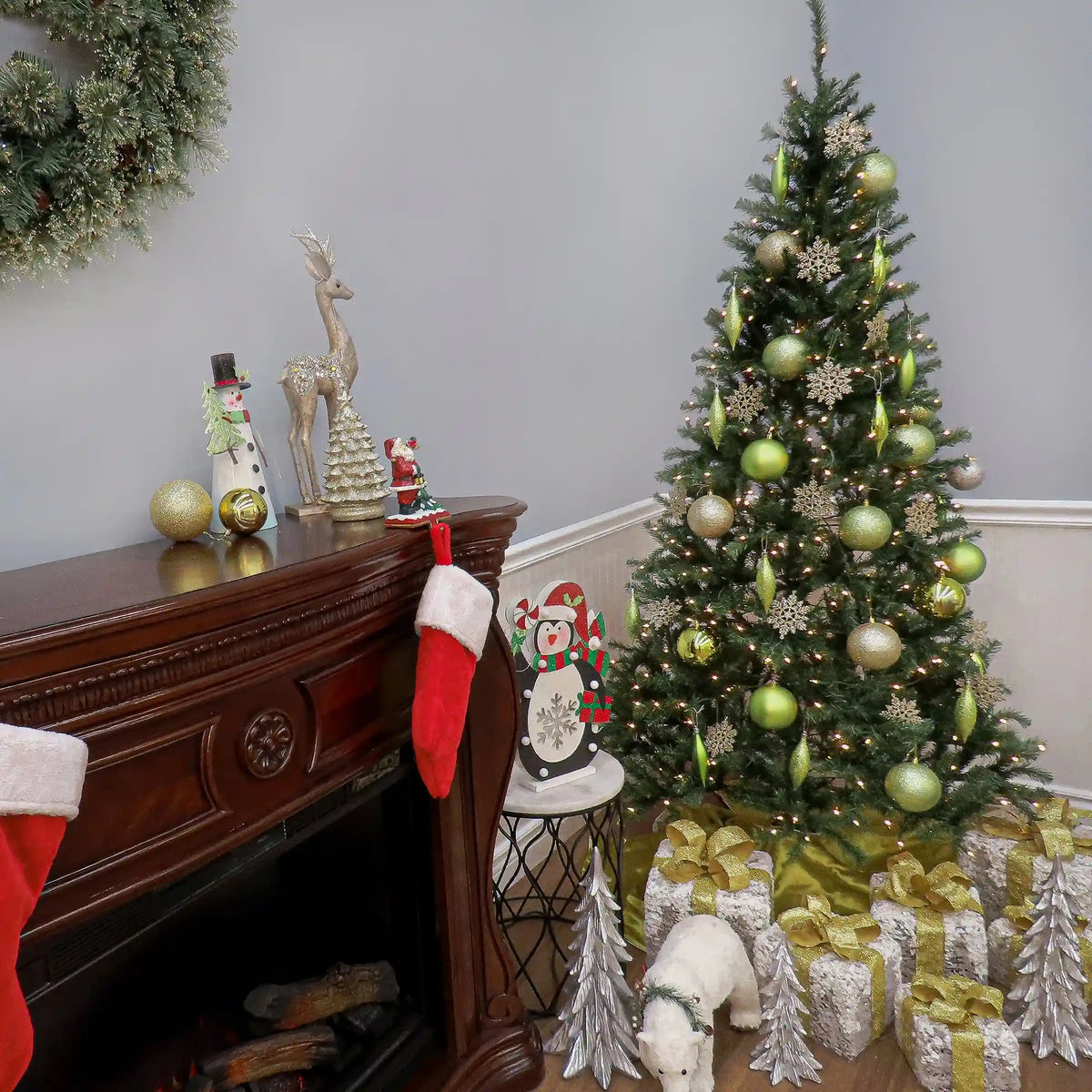 6 ft. Pre-Lit Aspen Spruce Slim Tree with Clear Lights, Plug-In