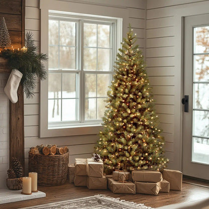 6 ft. Pre-Lit Aspen Spruce Slim Tree with Clear Lights, Plug-In