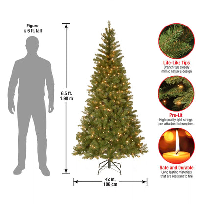 6.5 ft. Pre-Lit Aspen Spruce Slim Tree with Clear Lights, Plug-In
