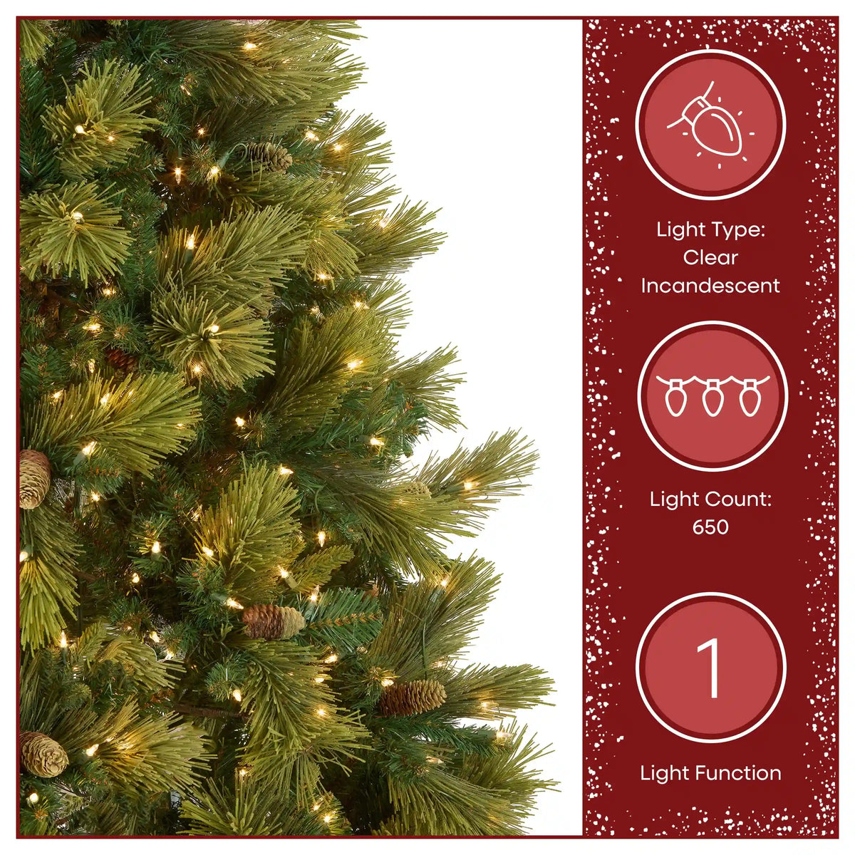 6.5 ft. Pre-Lit Carolina Pine Hinged Tree with Clear Lights