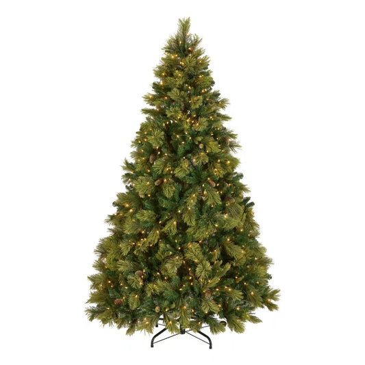 7.5 ft. Pre-Lit Carolina Pine Tree with 750 Clear Lights, Plug-In