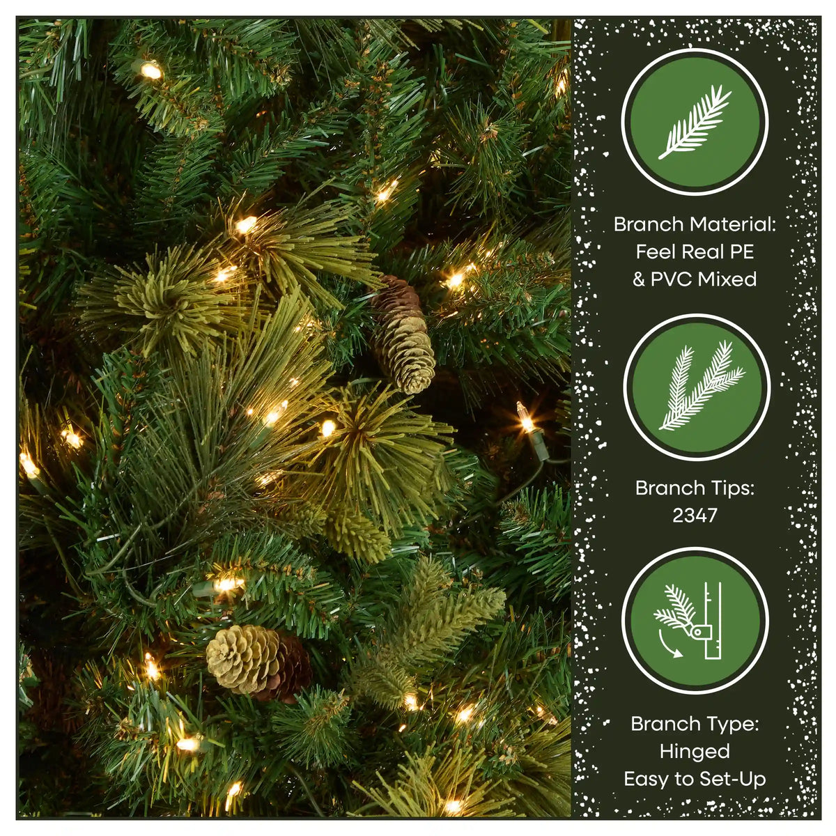 9 ft. Pre-Lit Carolina Pine Hinged Tree  900 Clear Lights