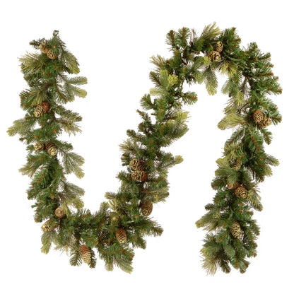 9 ft. Pre-Lit Carolina Pine Garland with Clear Lights, Plug-In