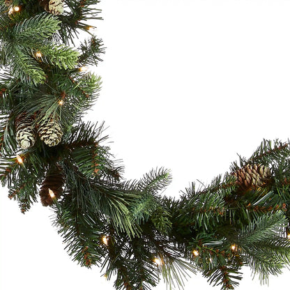 9 ft. Pre-Lit Carolina Pine Garland with Clear Lights, Plug-In