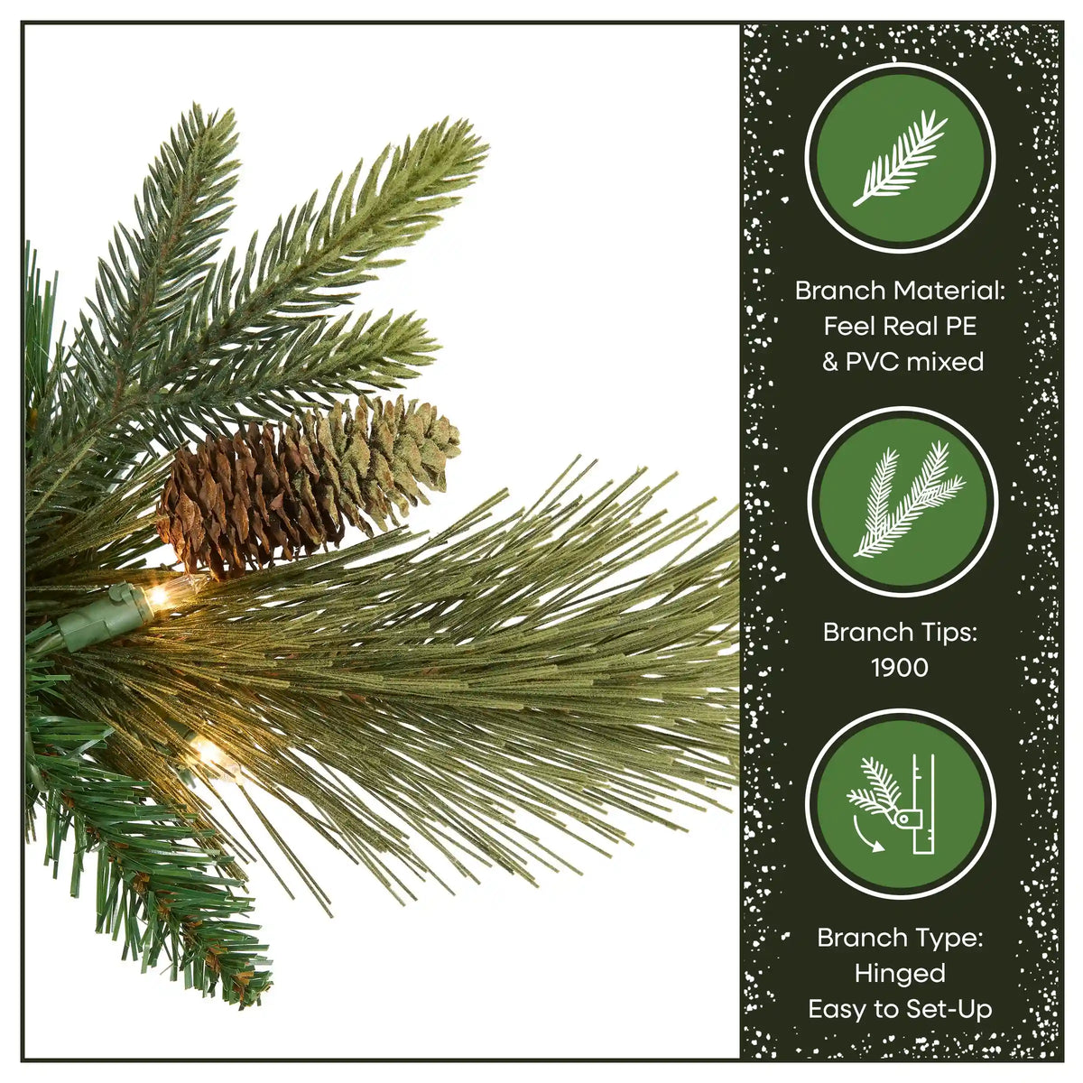 12 ft. Pre-Lit Carolina Pine Slim Tree with Clear Lights, Plug-In