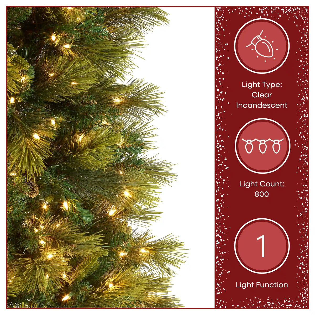 9 ft. Pre-Lit Carolina Pine Slim Tree with Clear Lights