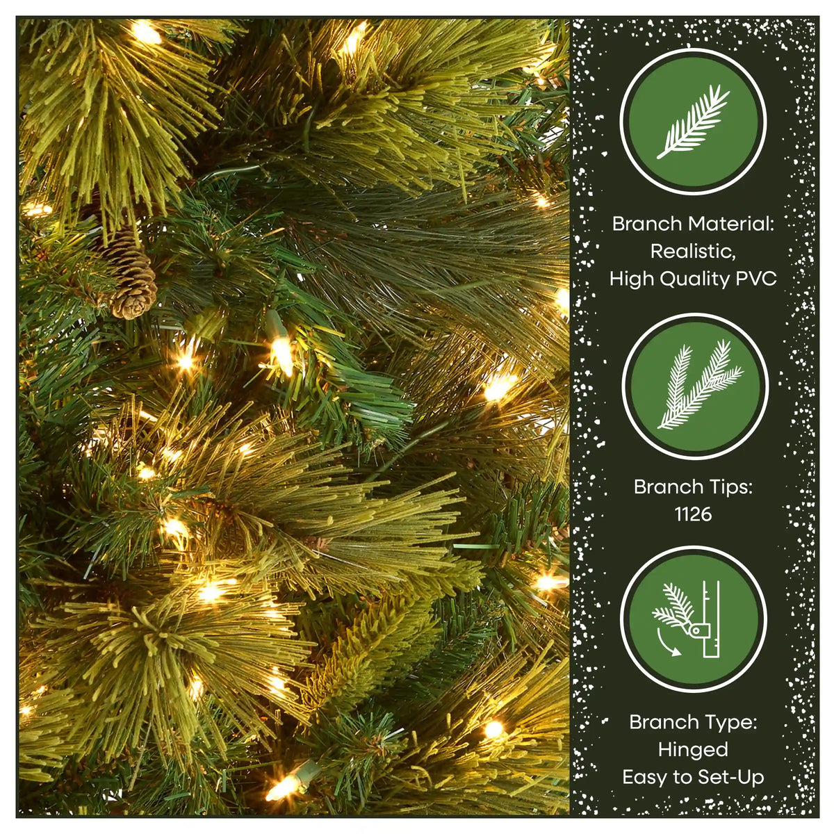 9 ft. Pre-Lit Carolina Pine Slim Tree with Clear Lights