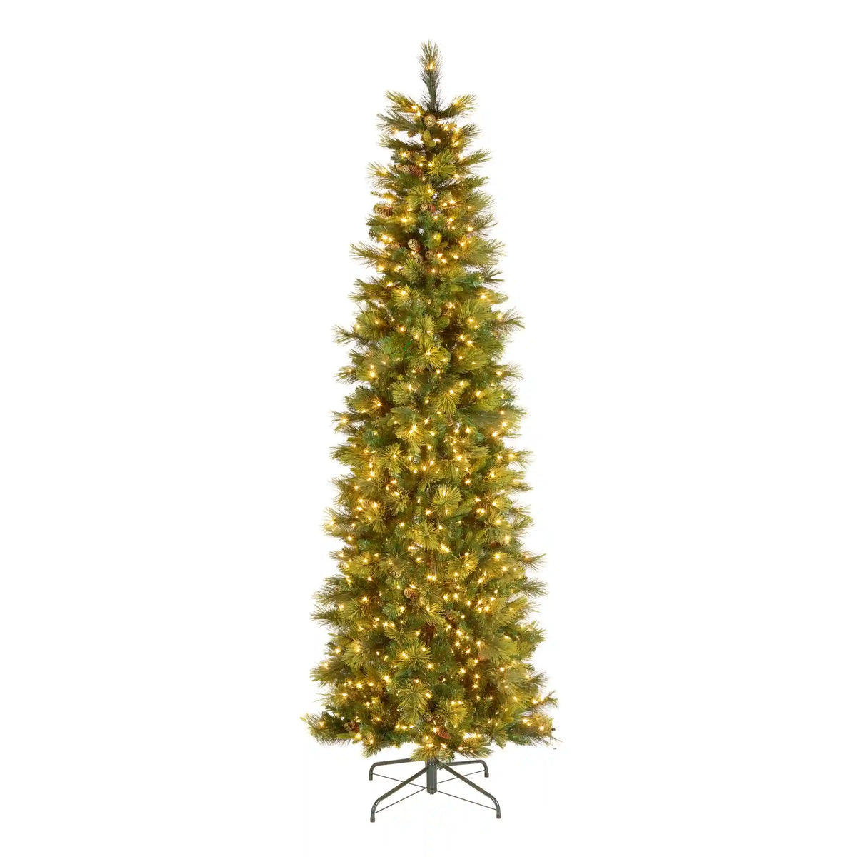 9 ft. Pre-Lit Carolina Pine Slim Tree with Clear Lights
