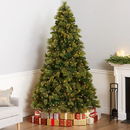 7.5 ft. Pre-Lit Carolina Pine Hinged Tree with 1000 Clear Lights, Plug-In