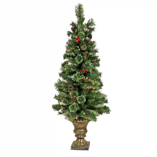4.5 ft. Pre-Lit Cashmere Tree with Clear Lights, Plug-In