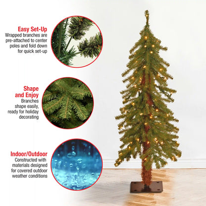 3 ft. Pre-Lit Hickory Cedar Tree with Clear Lights, Plug-In