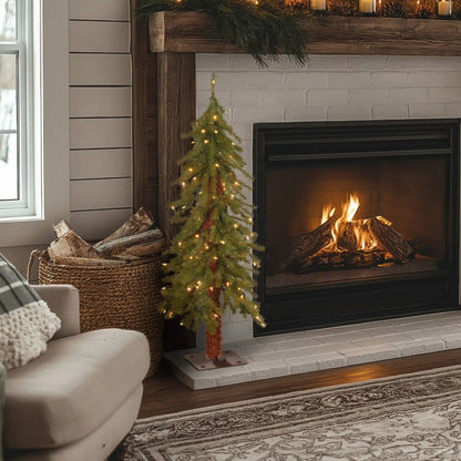 3 ft. Pre-Lit Hickory Cedar Tree with Clear Lights, Plug-In