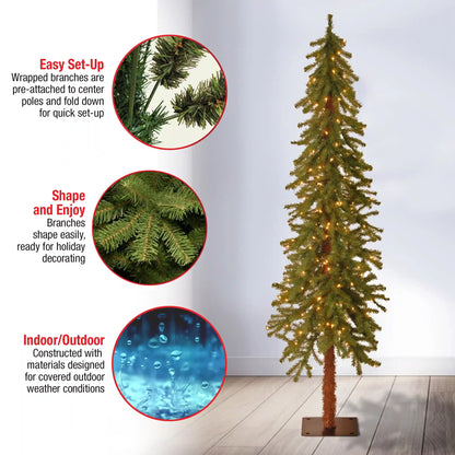 6 ft. Pre-Lit Hickory Cedar Tree with Clear Lights, Plug-In